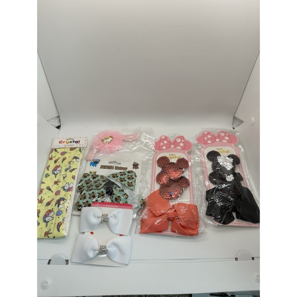 Lot Of Kids Mickey Mouse Hair Clips And Assorted Hair Clips